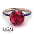 Double Hidden Halo Ruby Engagement Ring - Angelina No. 71