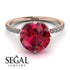 Double Hidden Halo Ruby Engagement Ring - Angelina No. 11