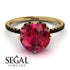 Double Hidden Halo Ruby Engagement Ring - Angelina No. 40
