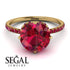 Double Hidden Halo Ruby Engagement Ring - Angelina No. 55