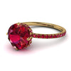 Double Hidden Halo Ruby Engagement Ring - Angelina No. 55
