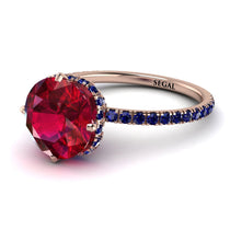 Double Hidden Halo Ruby Engagement Ring - Angelina No. 71 image 1