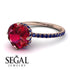 Double Hidden Halo Ruby Engagement Ring - Angelina No. 71