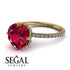 Double Hidden Halo Ruby Engagement Ring - Angelina No. 10