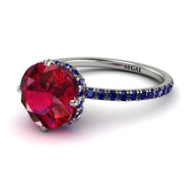 Double Hidden Halo Ruby Engagement Ring - Angelina No. 72 image 1