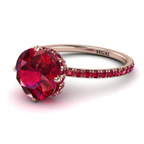 Double Hidden Halo Ruby Engagement Ring - Angelina No. 56 image 1