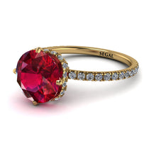 Double Hidden Halo Ruby Engagement Ring - Angelina No. 10 image 1