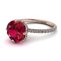 Double Hidden Halo Ruby Engagement Ring - Angelina No. 11 image 1