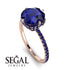 Double Hidden Halo Sapphire Engagement Ring - Angelina No. 74