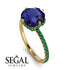 Double Hidden Halo Sapphire Engagement Ring - Angelina No. 28