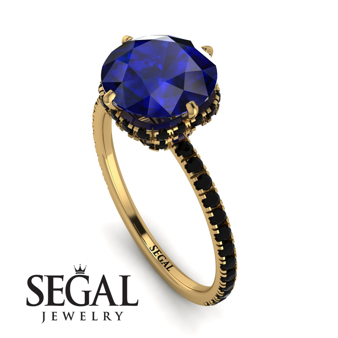 Double Hidden Halo Sapphire Engagement Ring - Angelina No. 43
