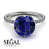 Double Hidden Halo Sapphire Engagement Ring - Angelina No. 15