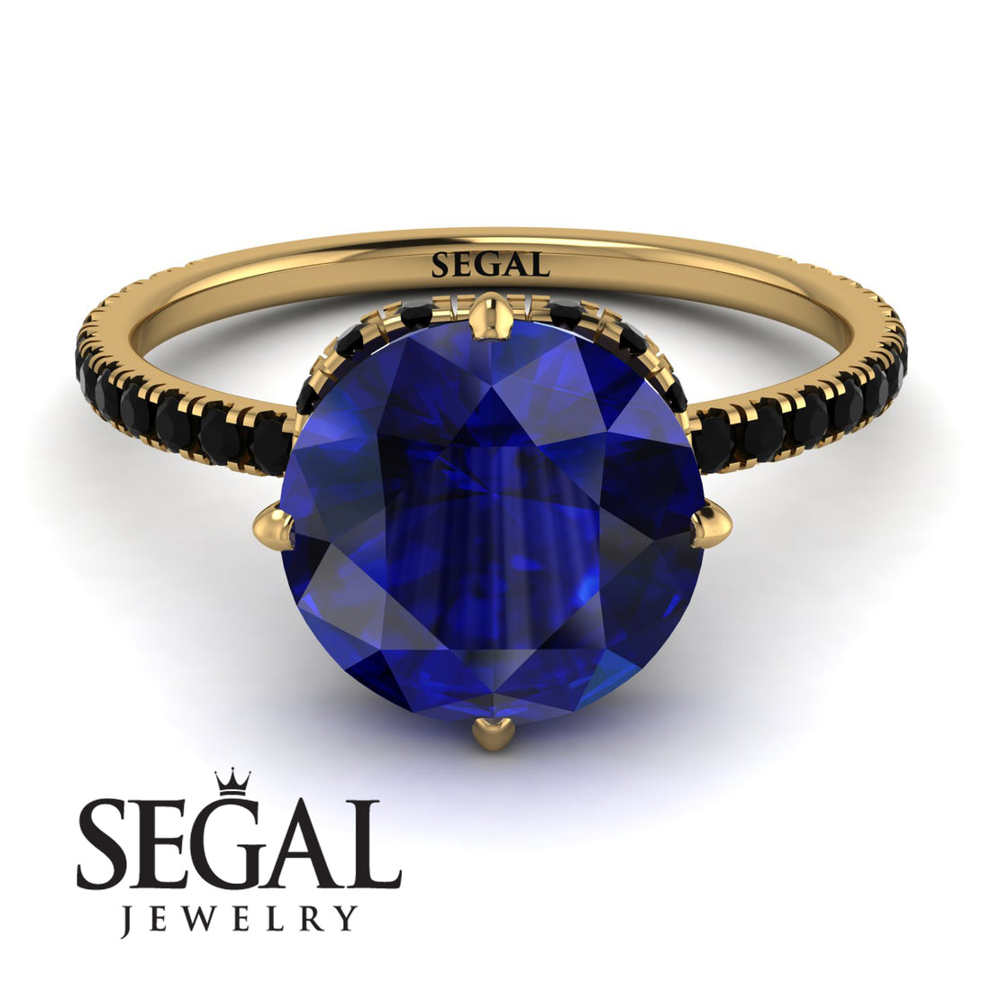 Double Hidden Halo Sapphire Engagement Ring - Angelina No. 43