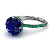 Double Hidden Halo Sapphire Engagement Ring - Angelina No. 30 image 1