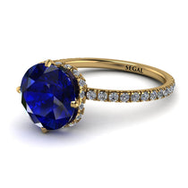 Double Hidden Halo Sapphire Engagement Ring - Angelina No. 13 image 1