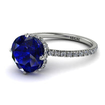 Double Hidden Halo Sapphire Engagement Ring - Angelina No. 15 image 1