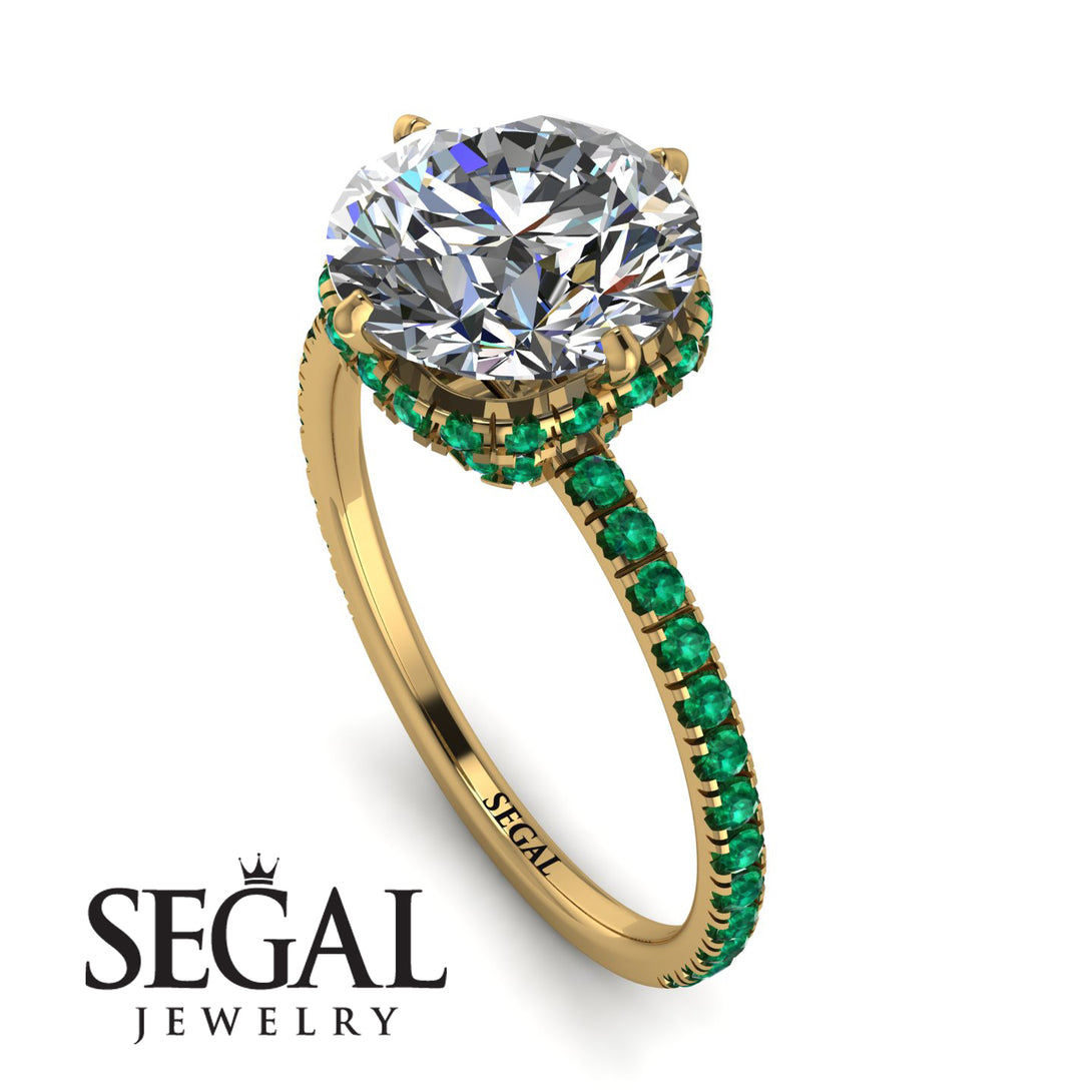 Double Hidden Halo Diamond Engagement Ring - Angelina No. 16