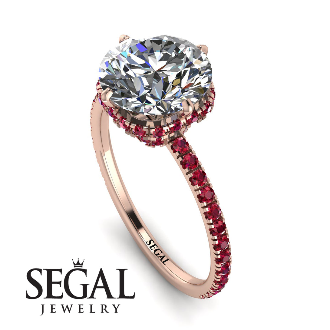 Double Hidden Halo Diamond Engagement Ring - Angelina No. 47