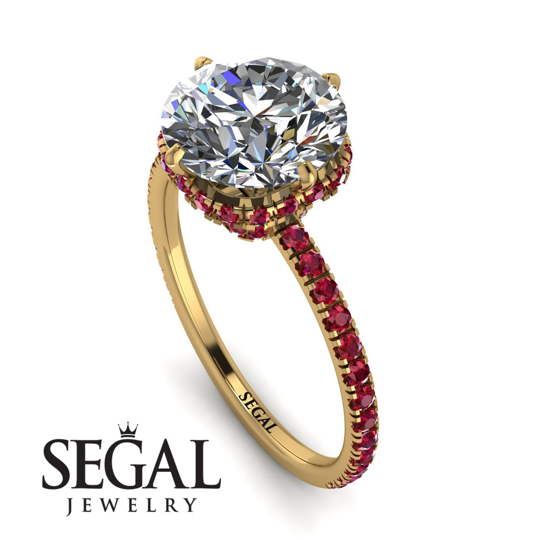 Double Hidden Halo Diamond Engagement Ring - Angelina No. 46