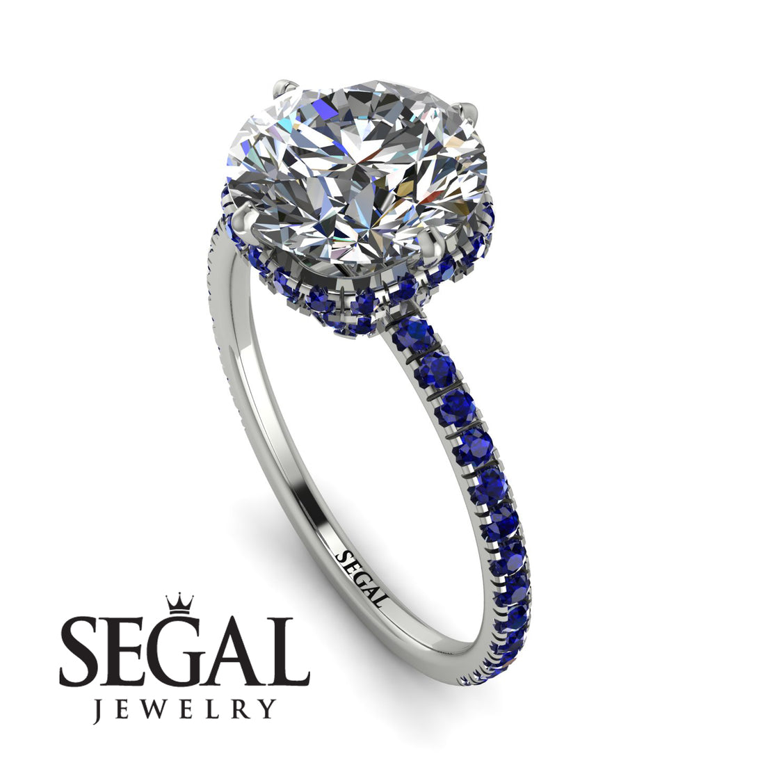 Double Hidden Halo Diamond Engagement Ring - Angelina No. 63
