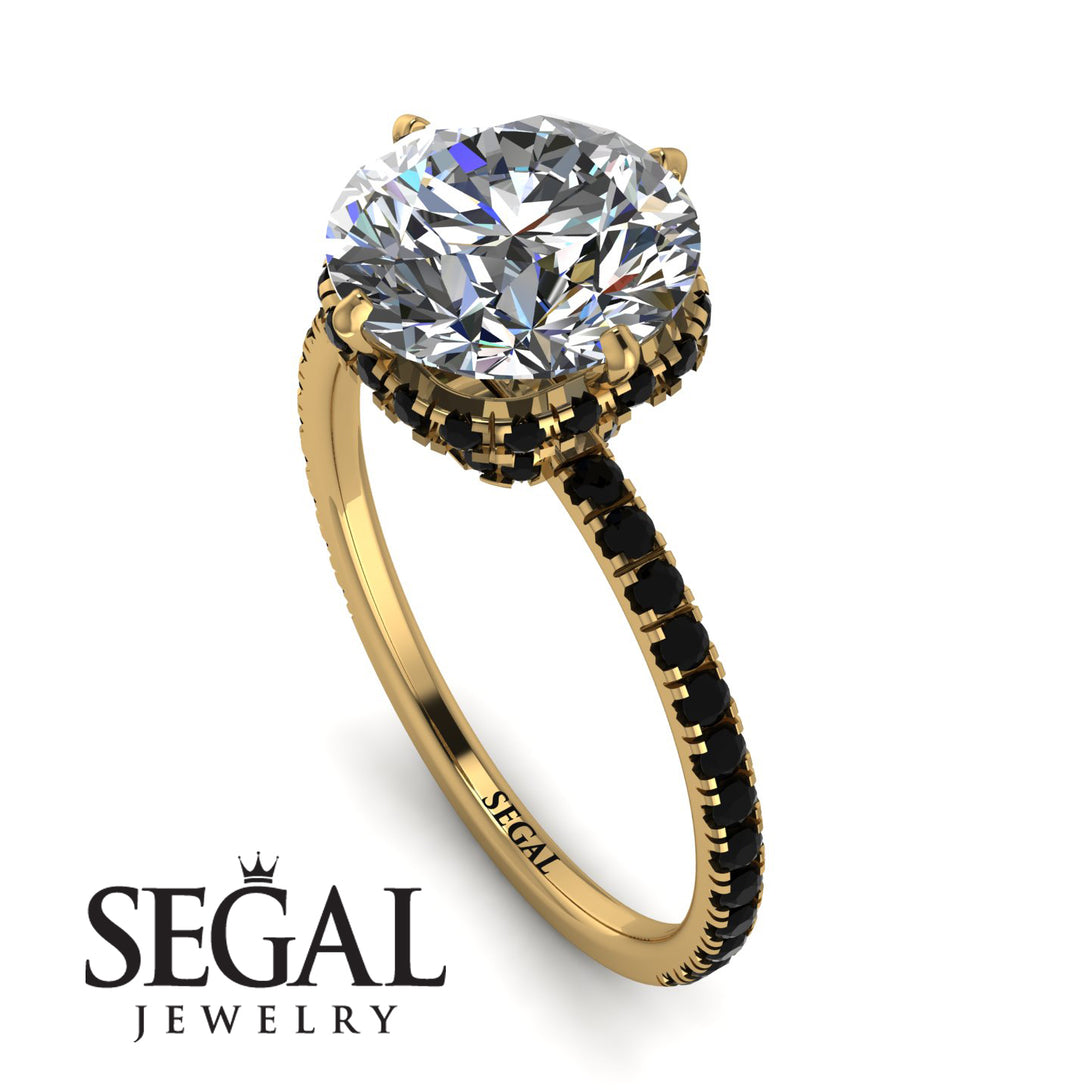 Double Hidden Halo Diamond Engagement Ring - Angelina No. 31