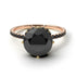 Two Tones Double Hidden Halo Black Diamond Engagement Ring - Angelina No. 79