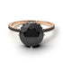 Two Tones Double Hidden Halo Black Diamond Engagement Ring - Angelina No. 81