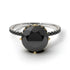 Two Tones Double Hidden Halo Black Diamond Engagement Ring - Angelina No. 80