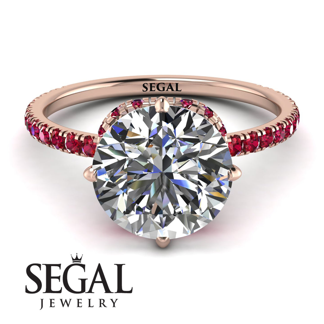 Double Hidden Halo Diamond Engagement Ring - Angelina No. 47