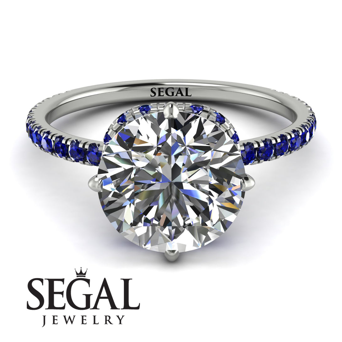 Double Hidden Halo Diamond Engagement Ring - Angelina No. 63