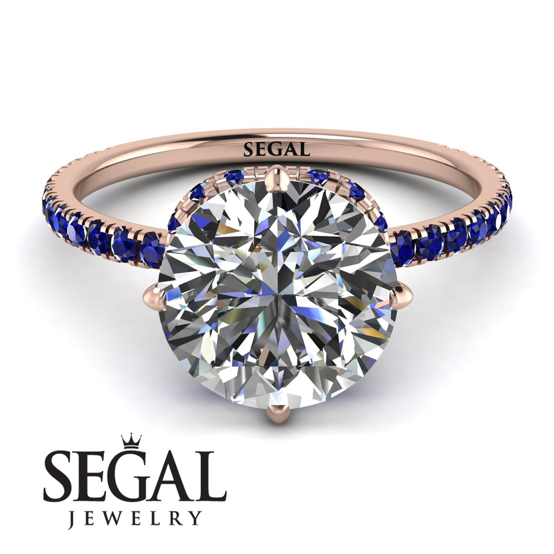 Double Hidden Halo Diamond Engagement Ring - Angelina No. 62