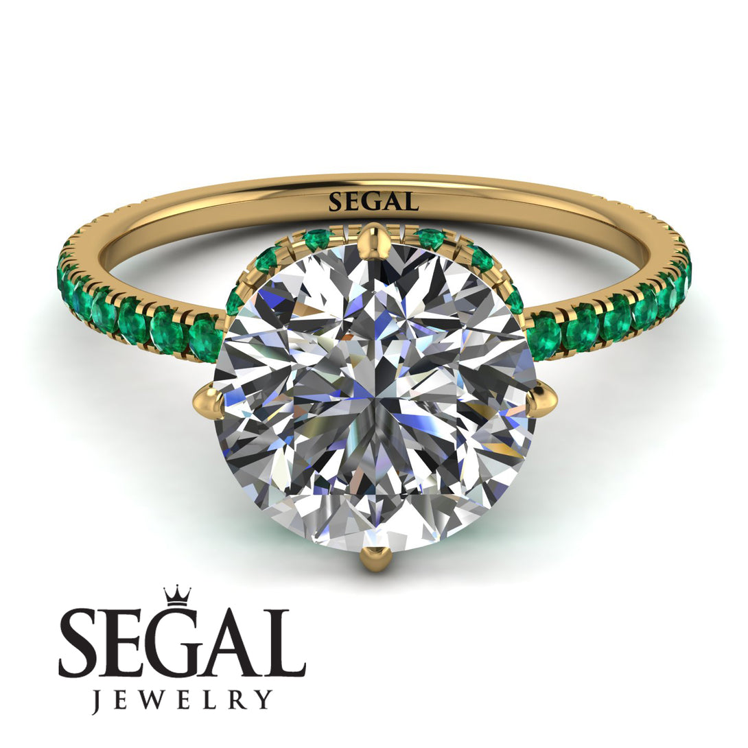 Double Hidden Halo Diamond Engagement Ring - Angelina No. 16