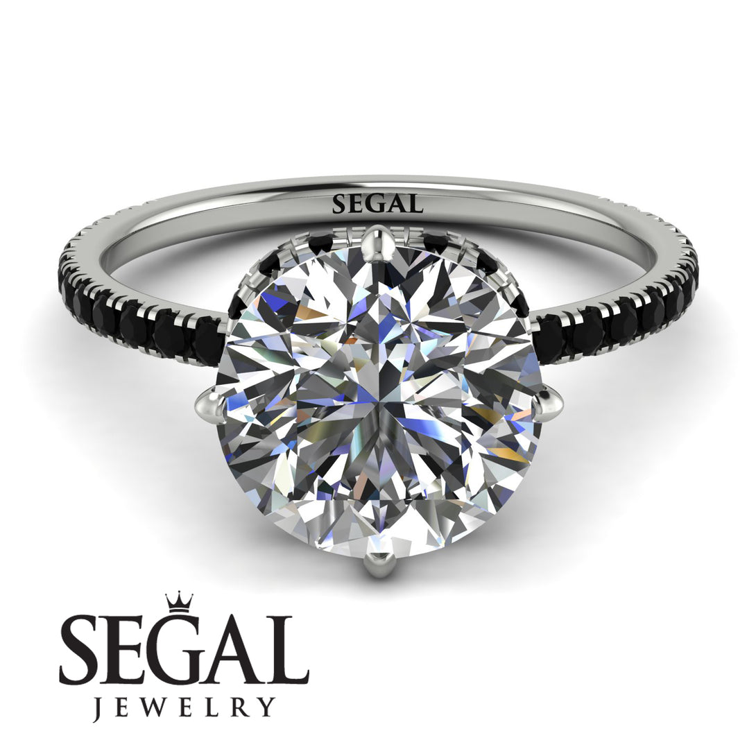 Double Hidden Halo Diamond Engagement Ring - Angelina No. 33