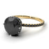 Two Tones Double Hidden Halo Black Diamond Engagement Ring - Angelina No. 80