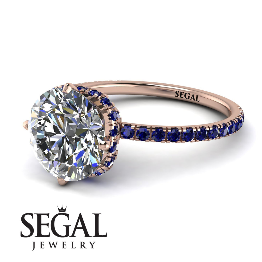 Double Hidden Halo Diamond Engagement Ring - Angelina No. 62