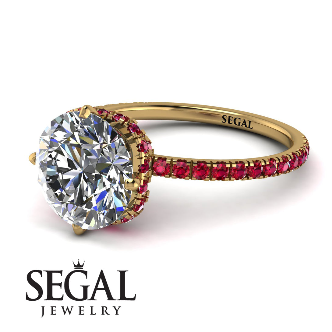 Double Hidden Halo Diamond Engagement Ring - Angelina No. 46