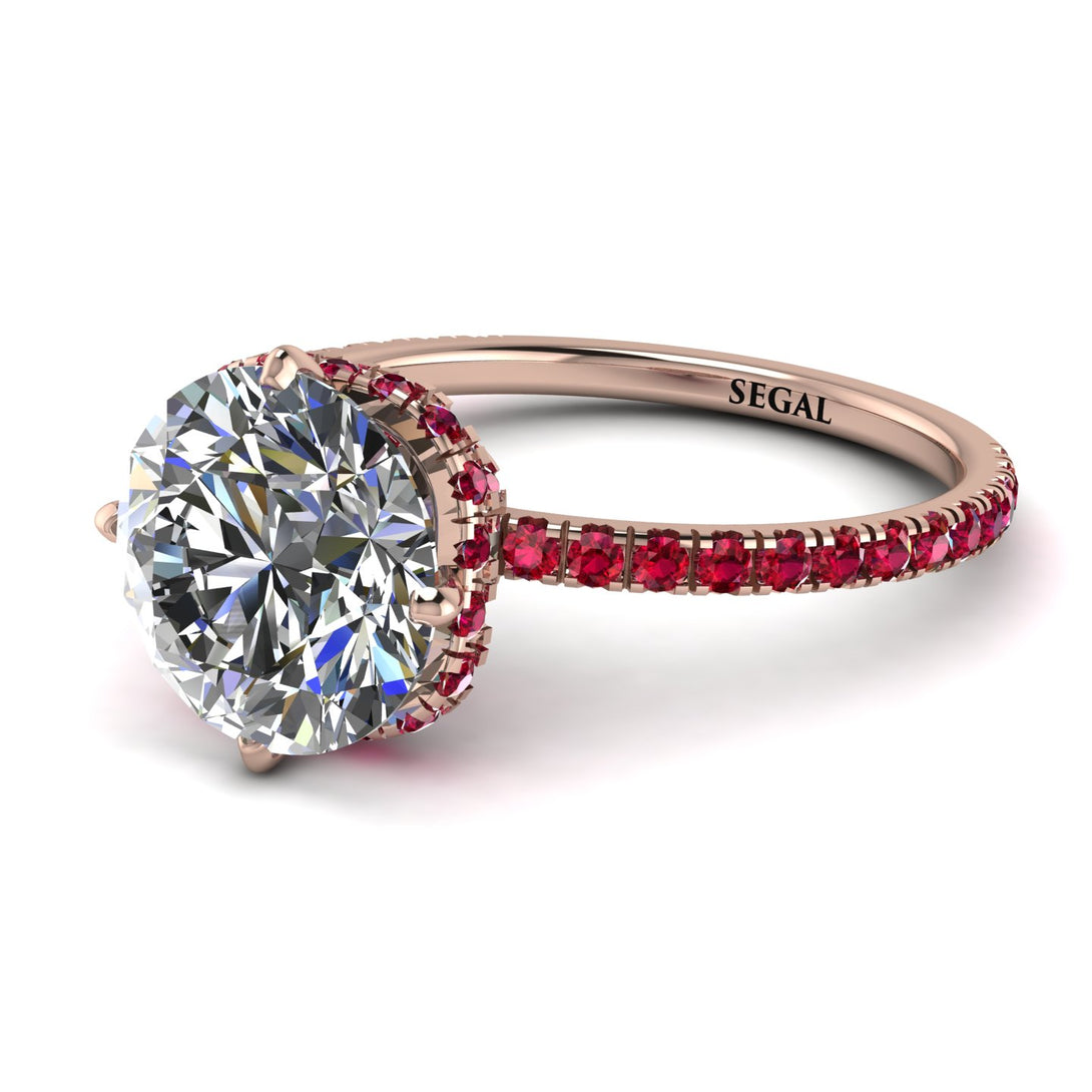 Double Hidden Halo Diamond Engagement Ring - Angelina No. 47