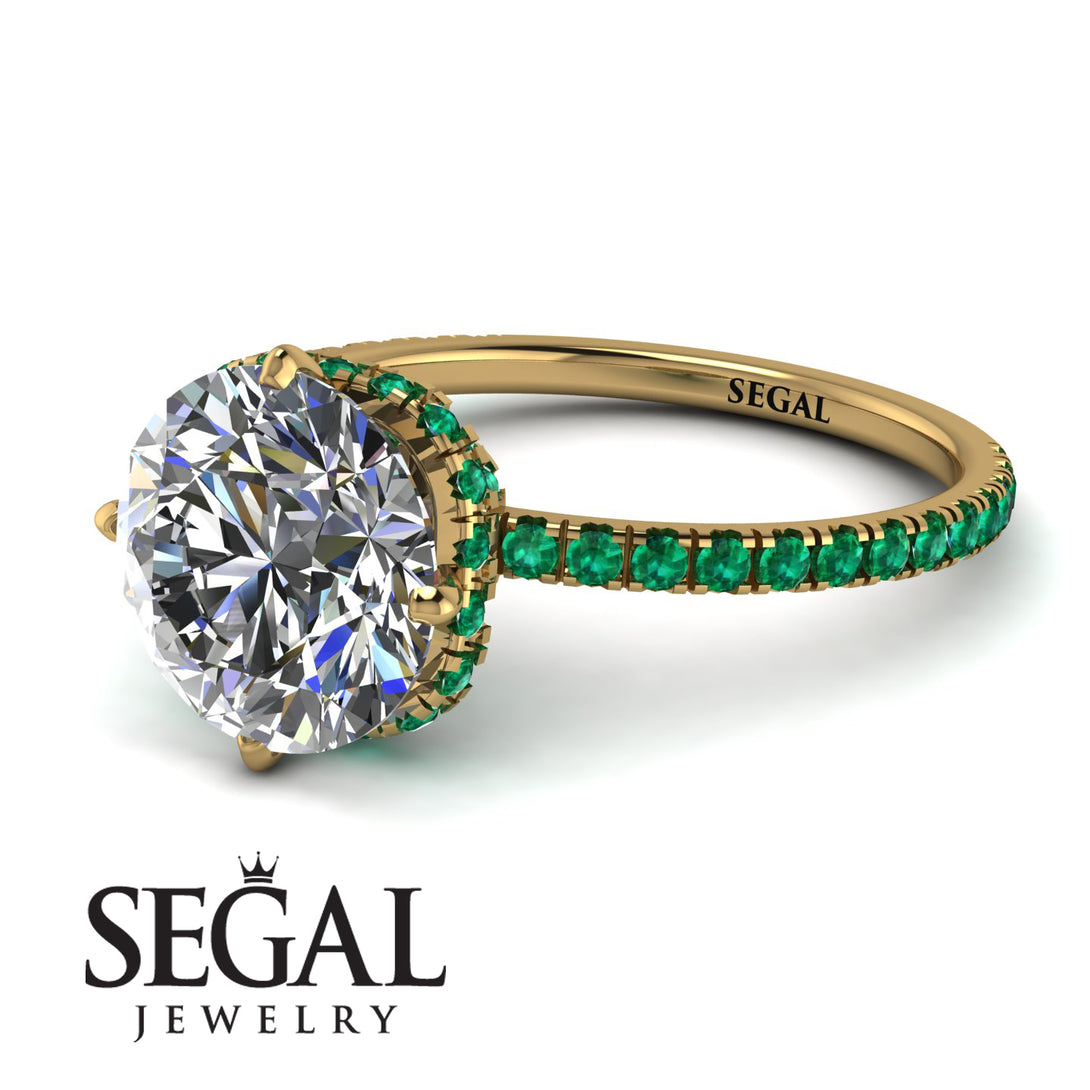 Double Hidden Halo Diamond Engagement Ring - Angelina No. 16