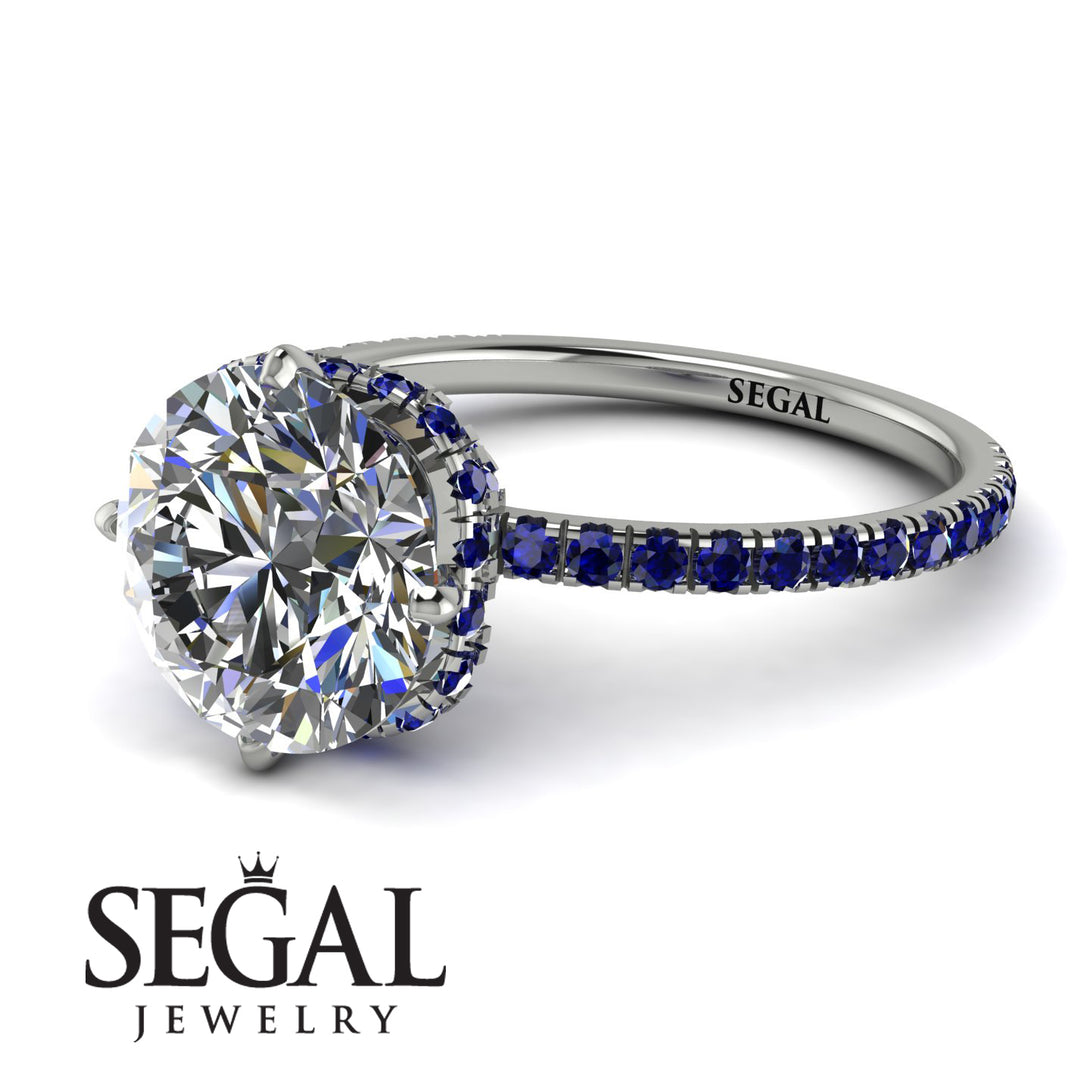 Double Hidden Halo Diamond Engagement Ring - Angelina No. 63