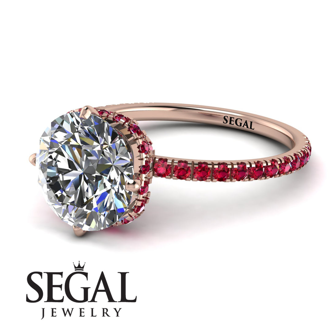 Double Hidden Halo Diamond Engagement Ring - Angelina No. 47