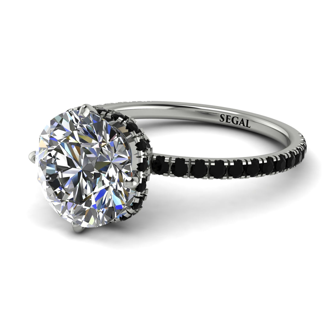 Double Hidden Halo Diamond Engagement Ring - Angelina No. 33