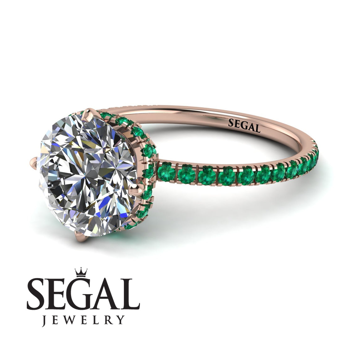 Double Hidden Halo Diamond Engagement Ring - Angelina No. 17