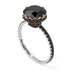 Two Tones Double Hidden Halo Black Diamond Engagement Ring - Angelina No. 81
