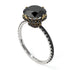 Two Tones Double Hidden Halo Black Diamond Engagement Ring - Angelina No. 80