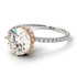 Two Tones Double Hidden Halo Diamond Engagement Ring - Angelina No. 78