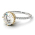 Two Tones Double Hidden Halo Diamond Engagement Ring - Angelina No. 77
