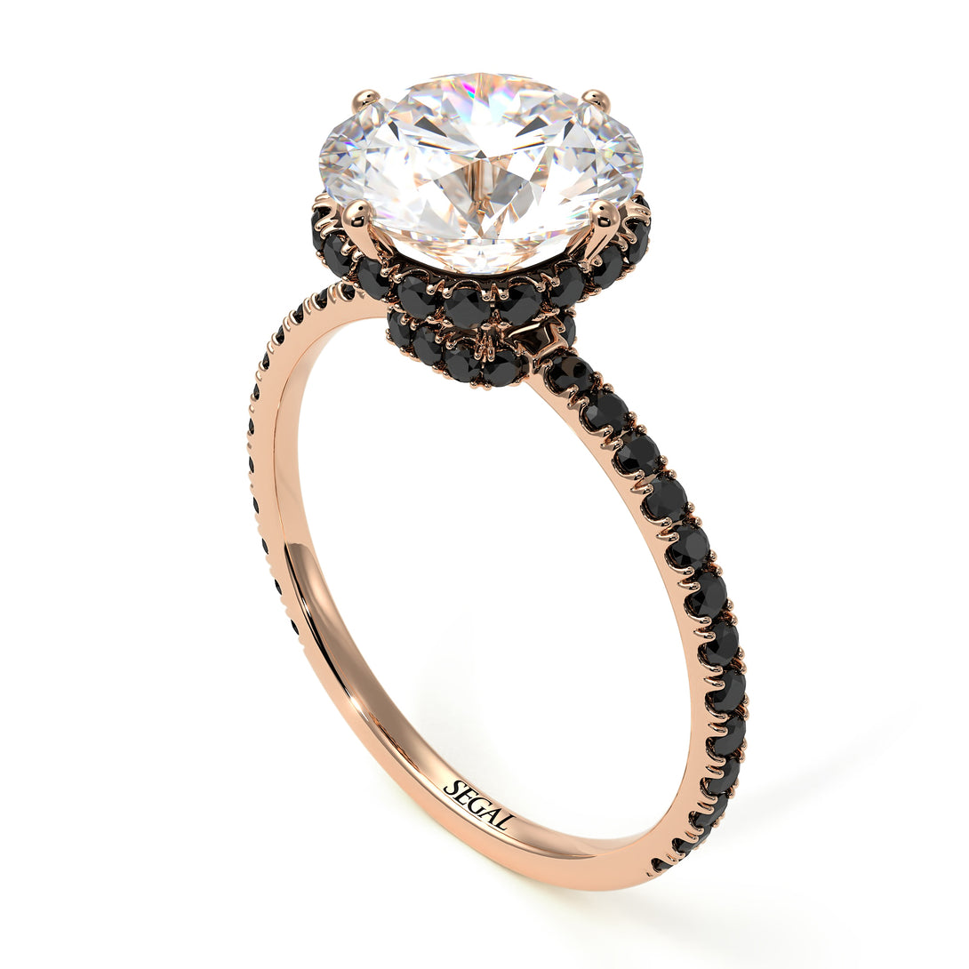 Double Hidden Halo Diamond Engagement Ring - Angelina No. 32