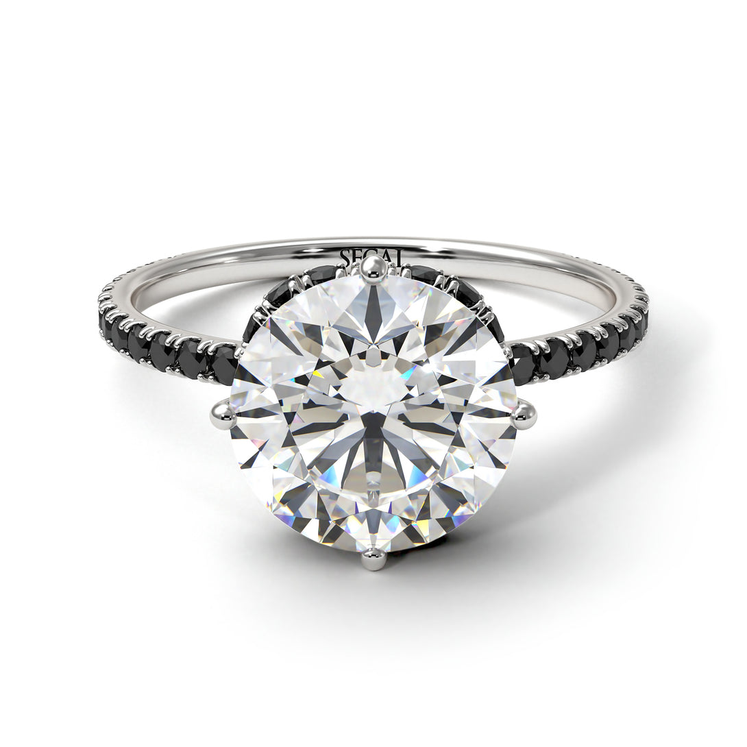 Double Hidden Halo Diamond Engagement Ring - Angelina No. 33