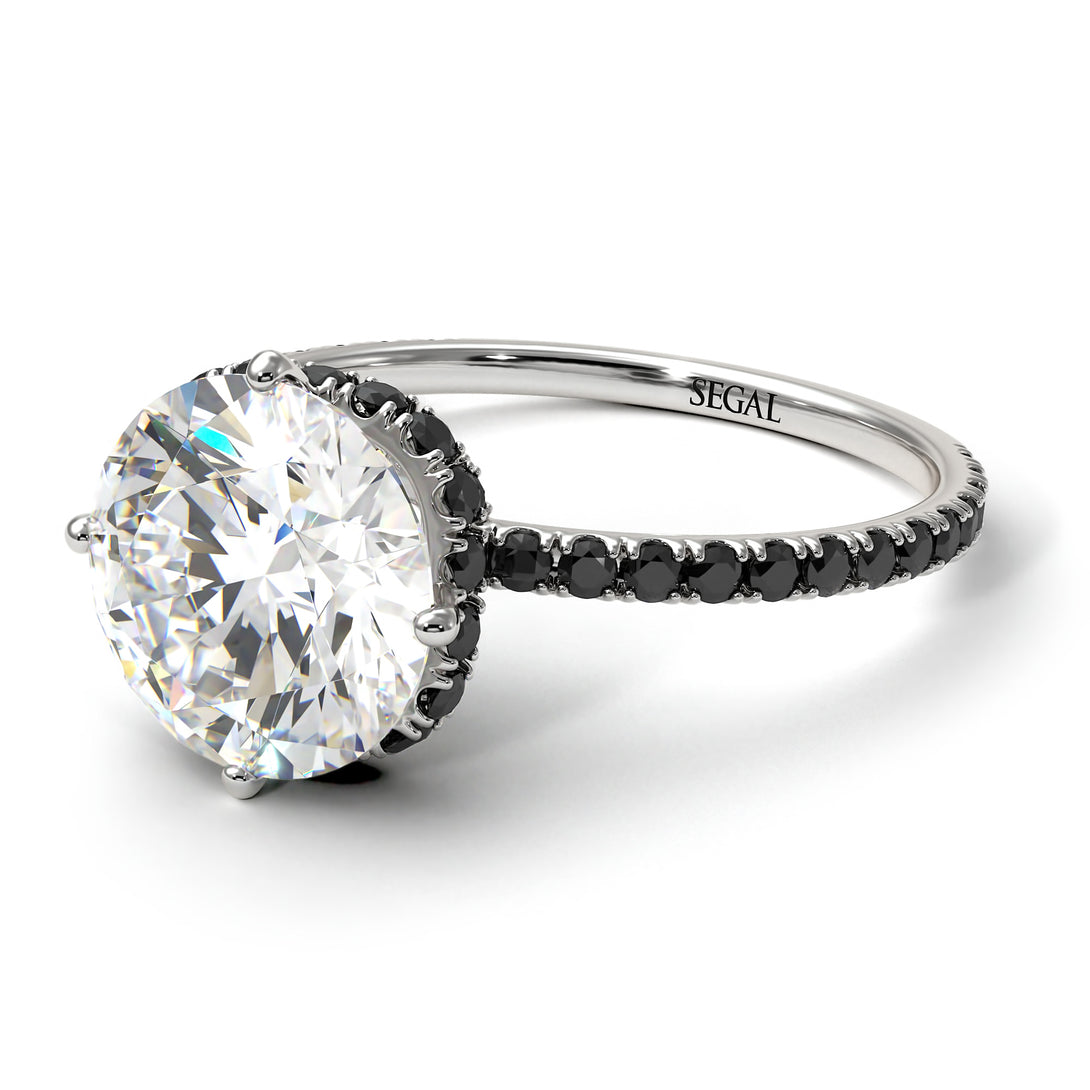 Double Hidden Halo Diamond Engagement Ring - Angelina No. 33
