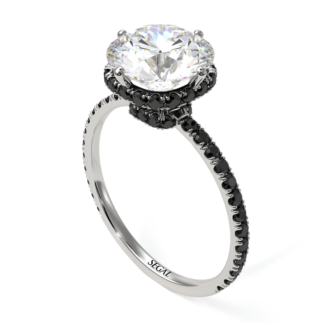Double Hidden Halo Diamond Engagement Ring - Angelina No. 33